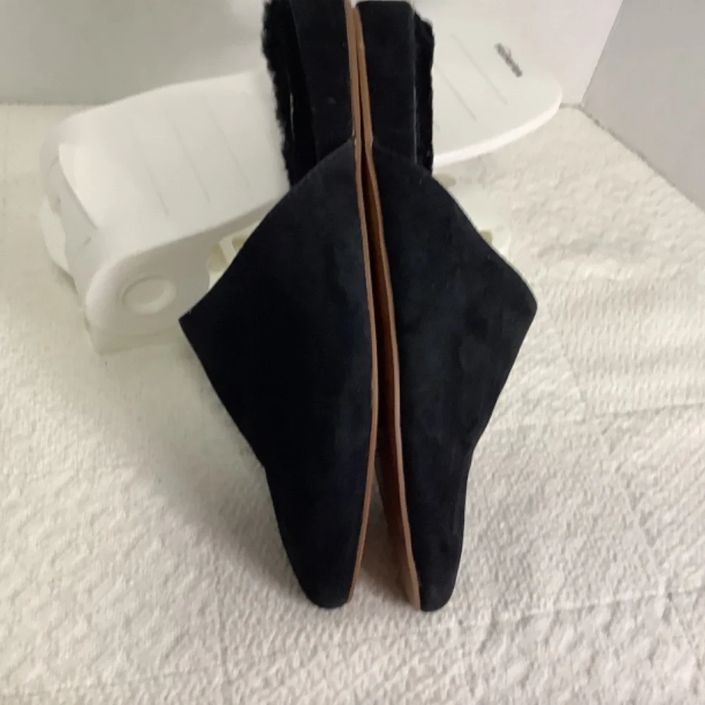 EUC Madewell mules fur leather slip on comfy‎ flats